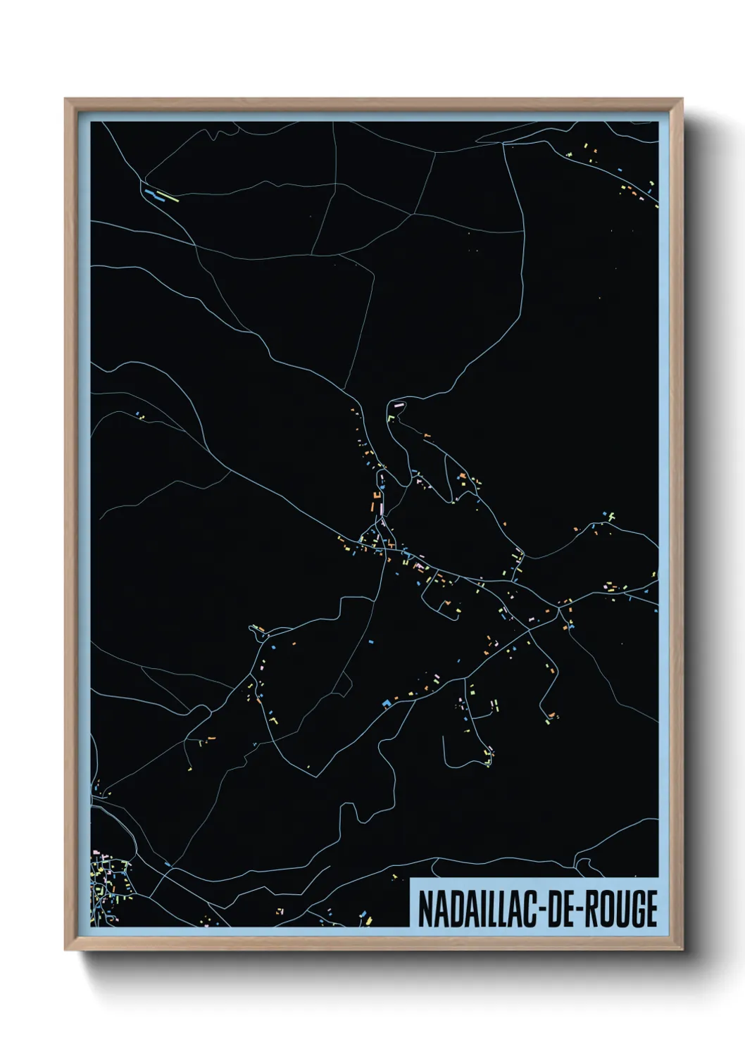 Une affiche de carte sur Nadaillac-de-Rouge