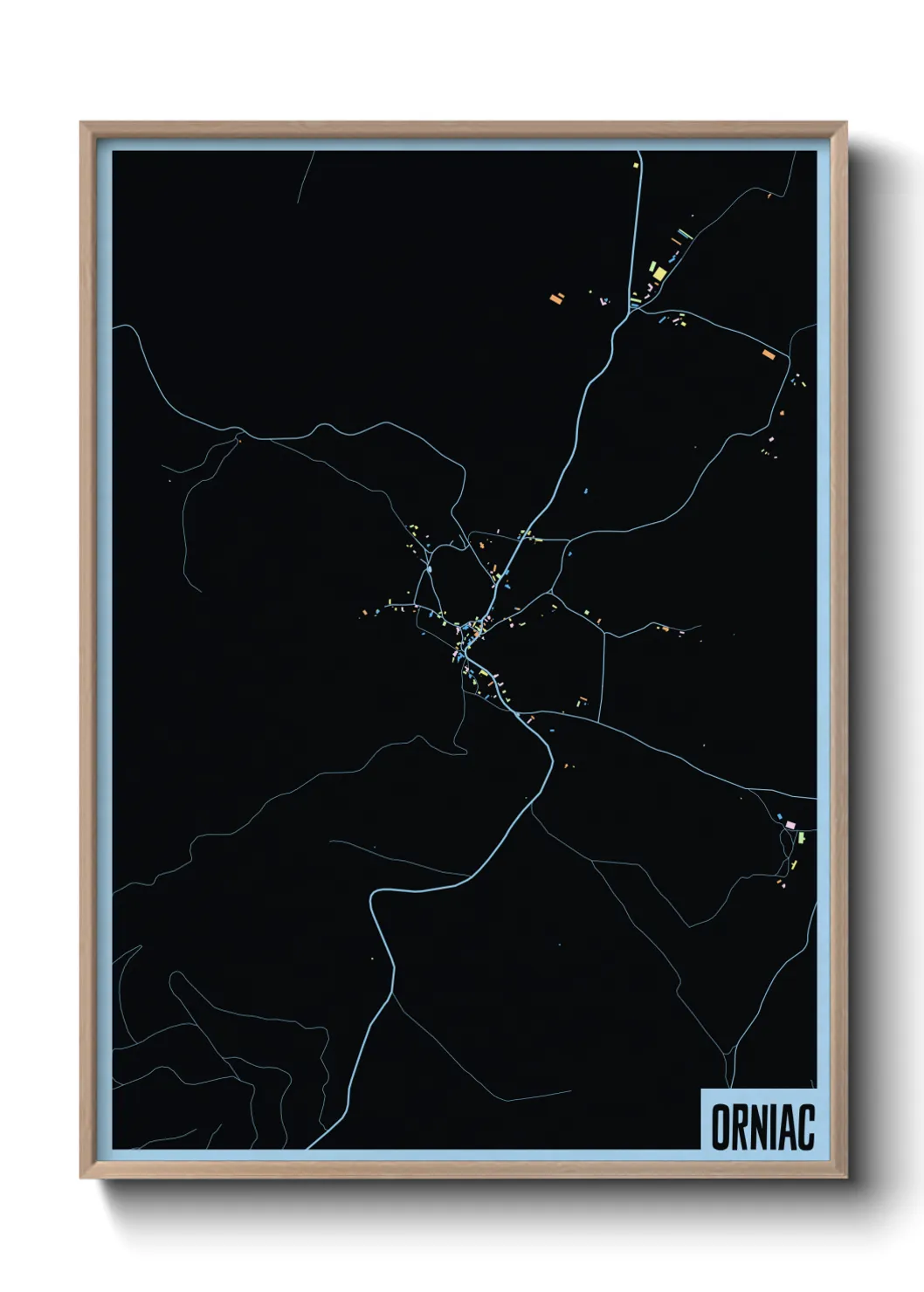 Une affiche de carte sur Orniac