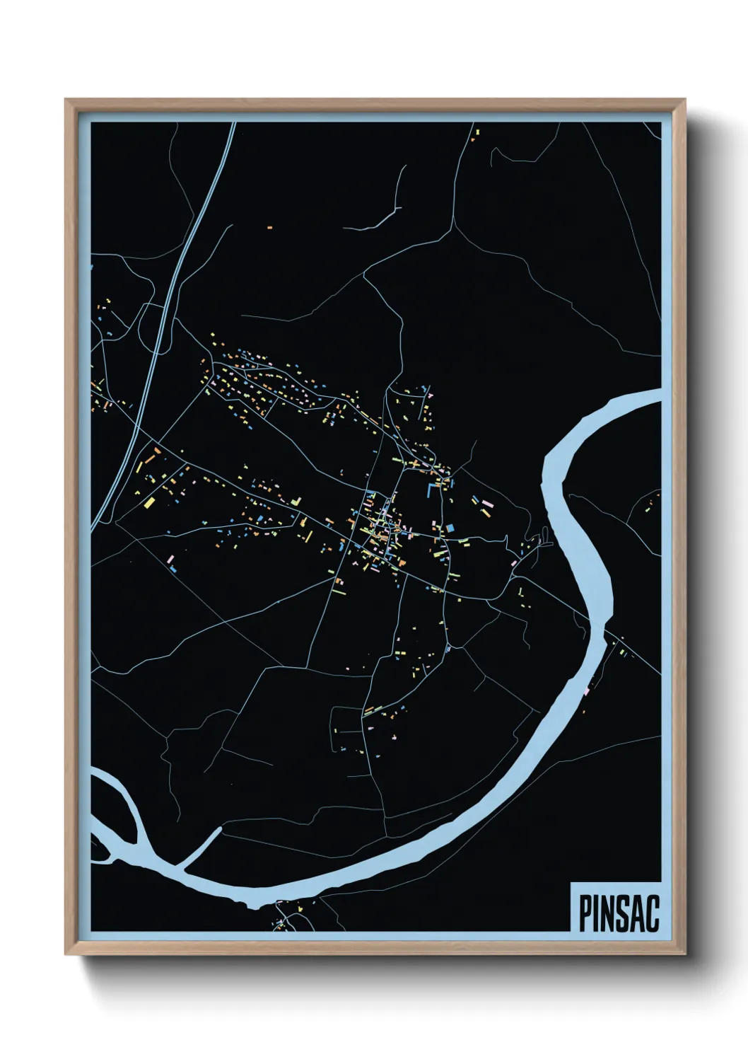 Une affiche de carte sur Pinsac