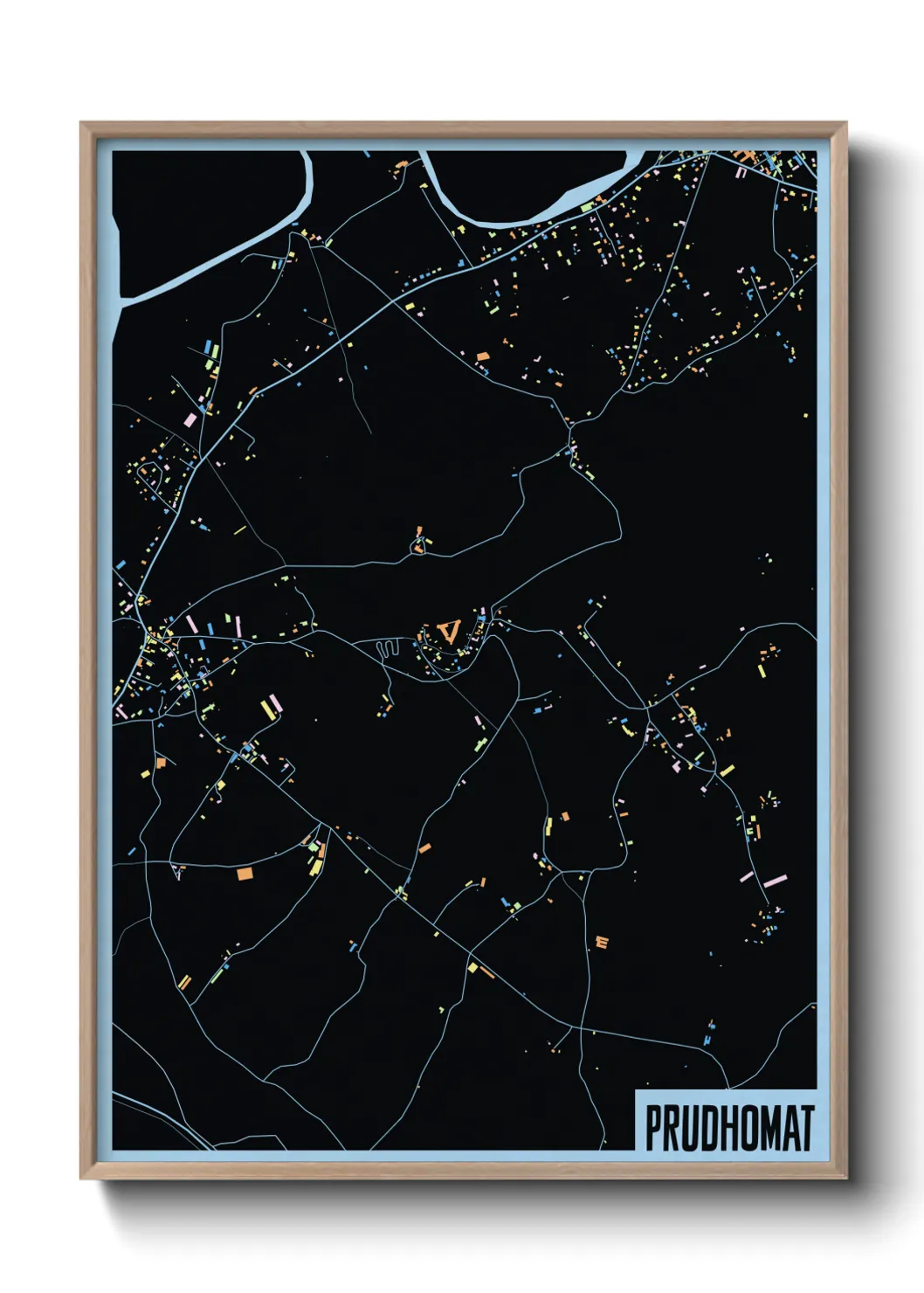 Une affiche de carte sur Prudhomat