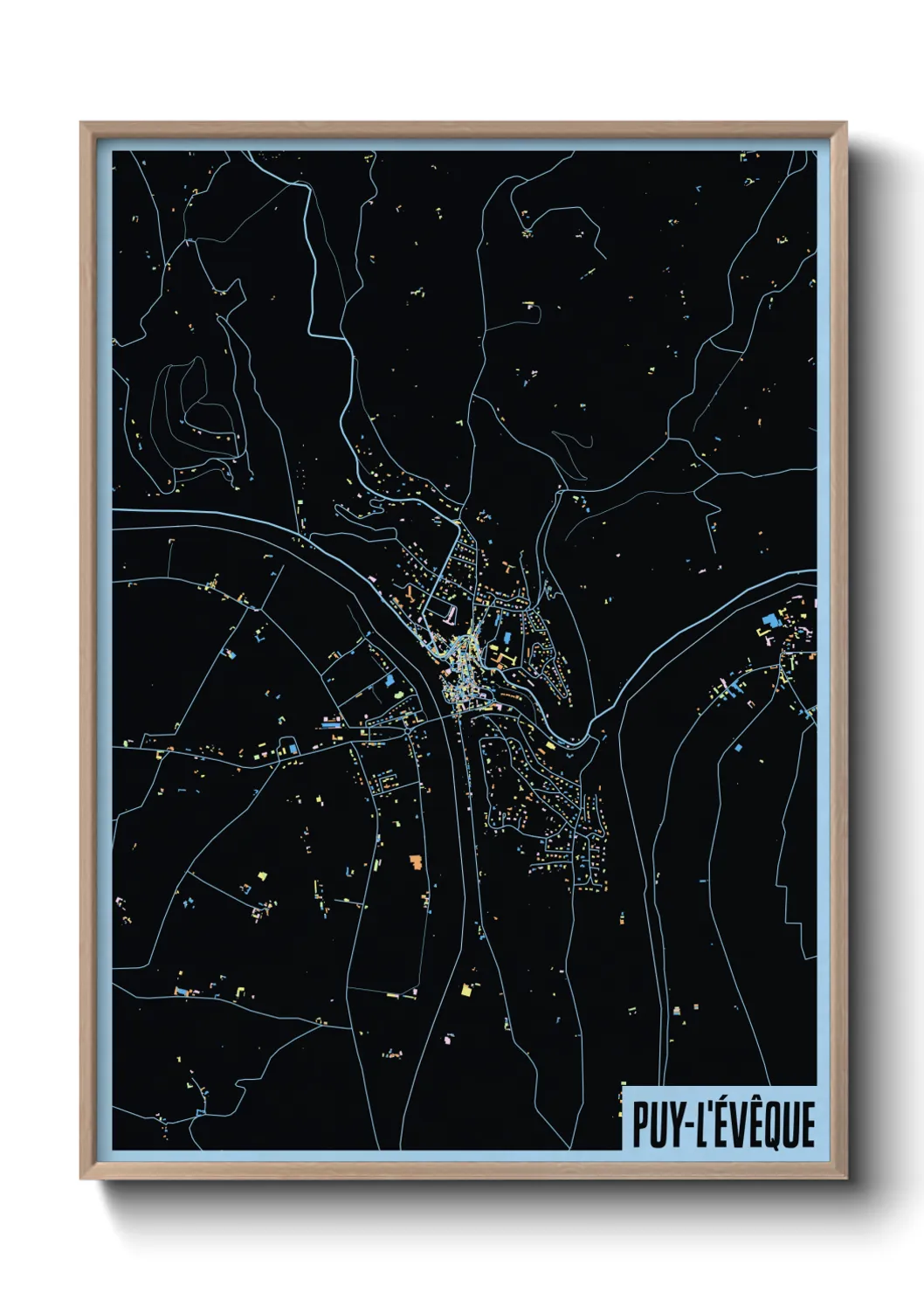 Une affiche de carte sur Puy-l'Évêque