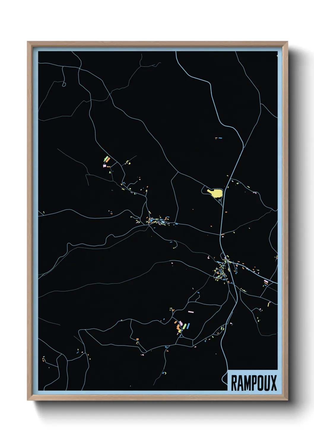 Une affiche de carte sur Rampoux