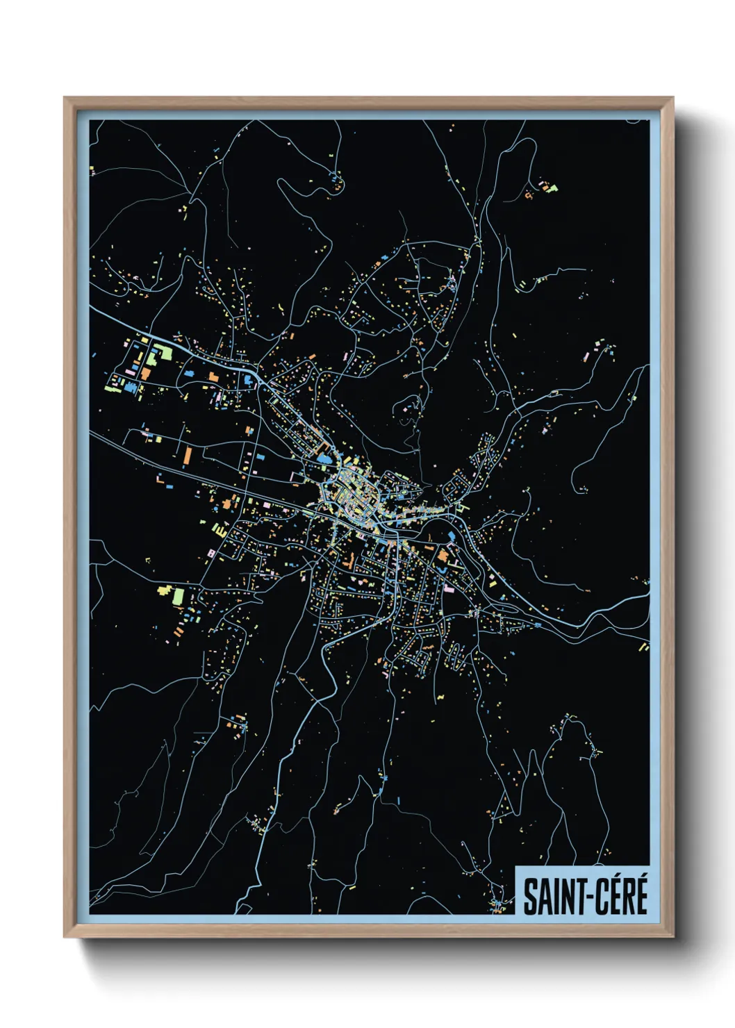 Une affiche de carte sur Saint-Céré