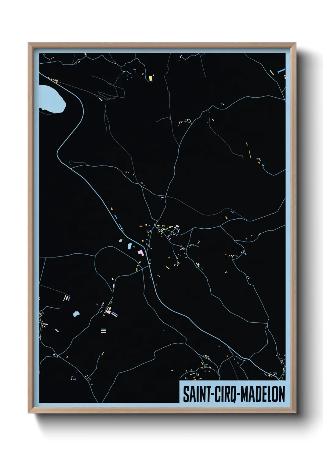 Une affiche de carte sur Saint-Cirq-Madelon