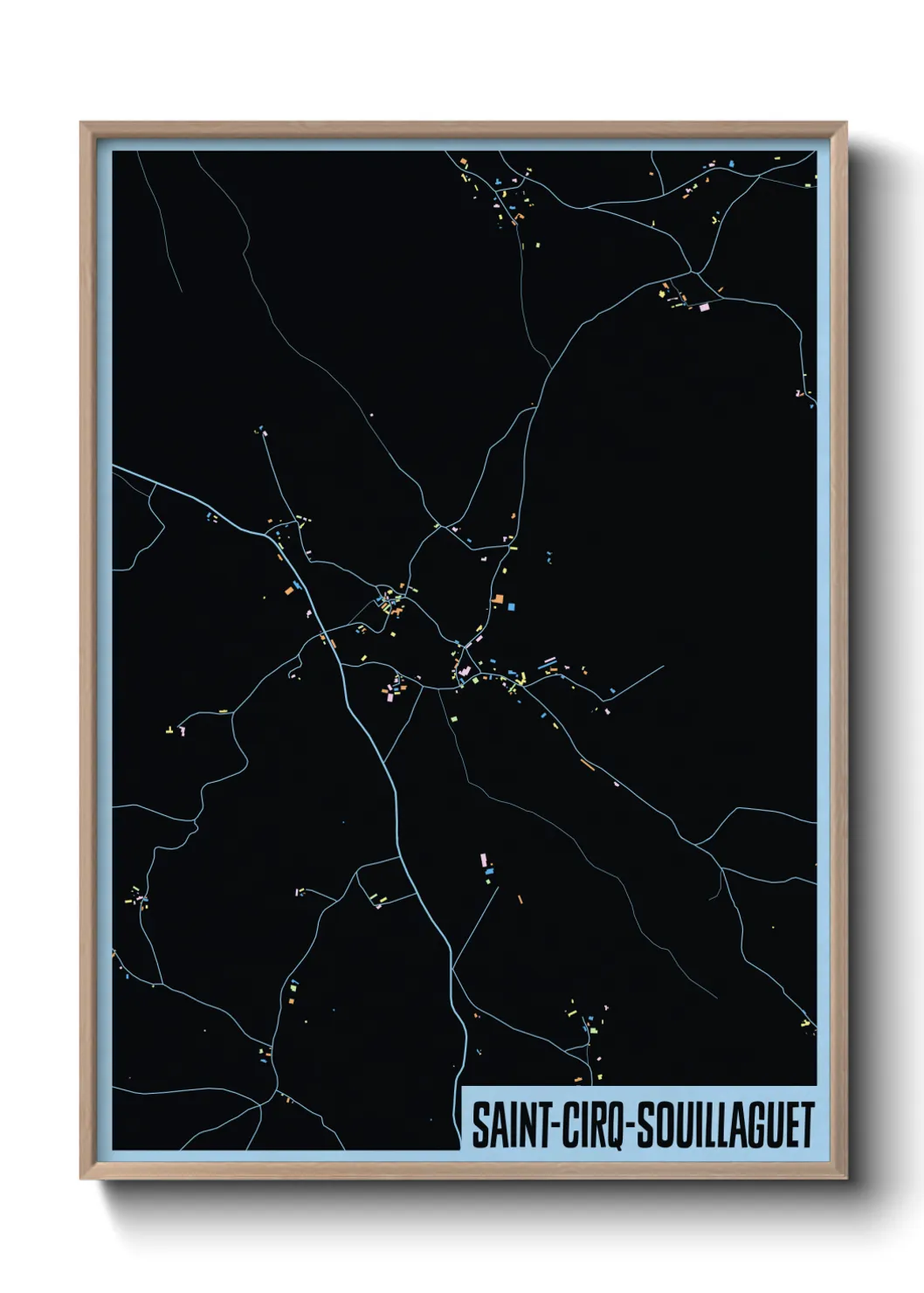 Une affiche de carte sur Saint-Cirq-Souillaguet