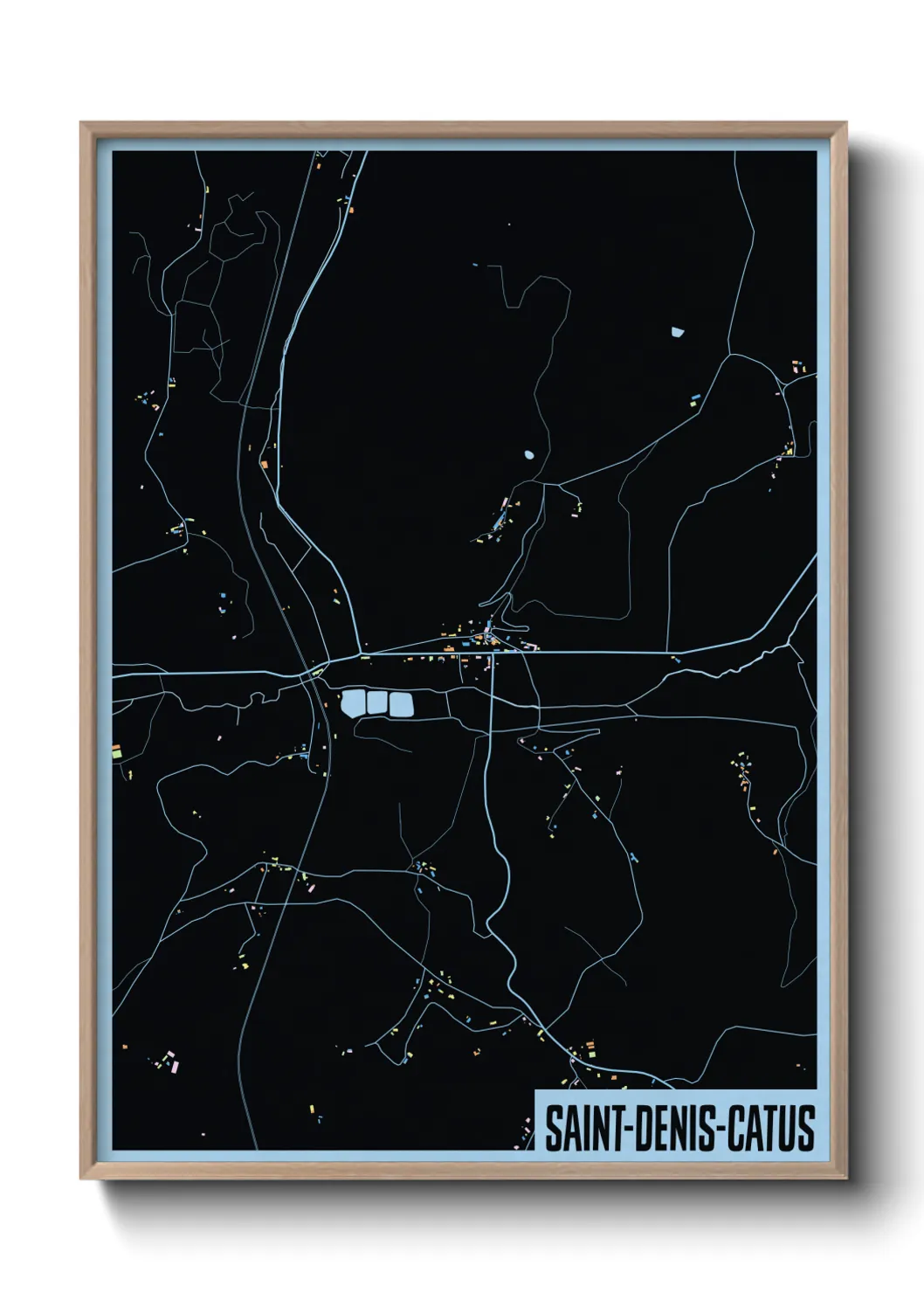 Une affiche de carte sur Saint-Denis-Catus