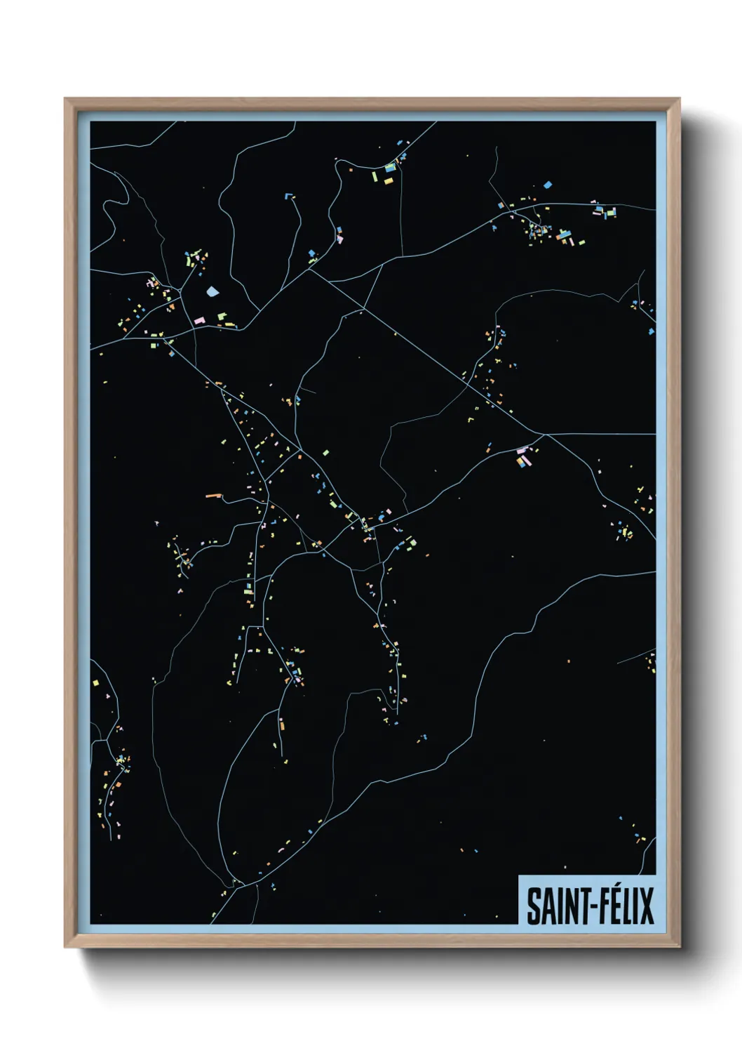 Une affiche de carte sur Saint-Félix