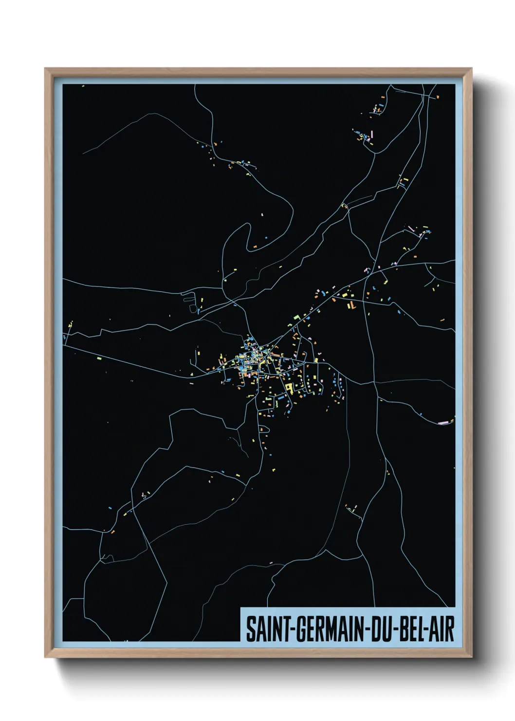 Une affiche de carte sur Saint-Germain-du-Bel-Air