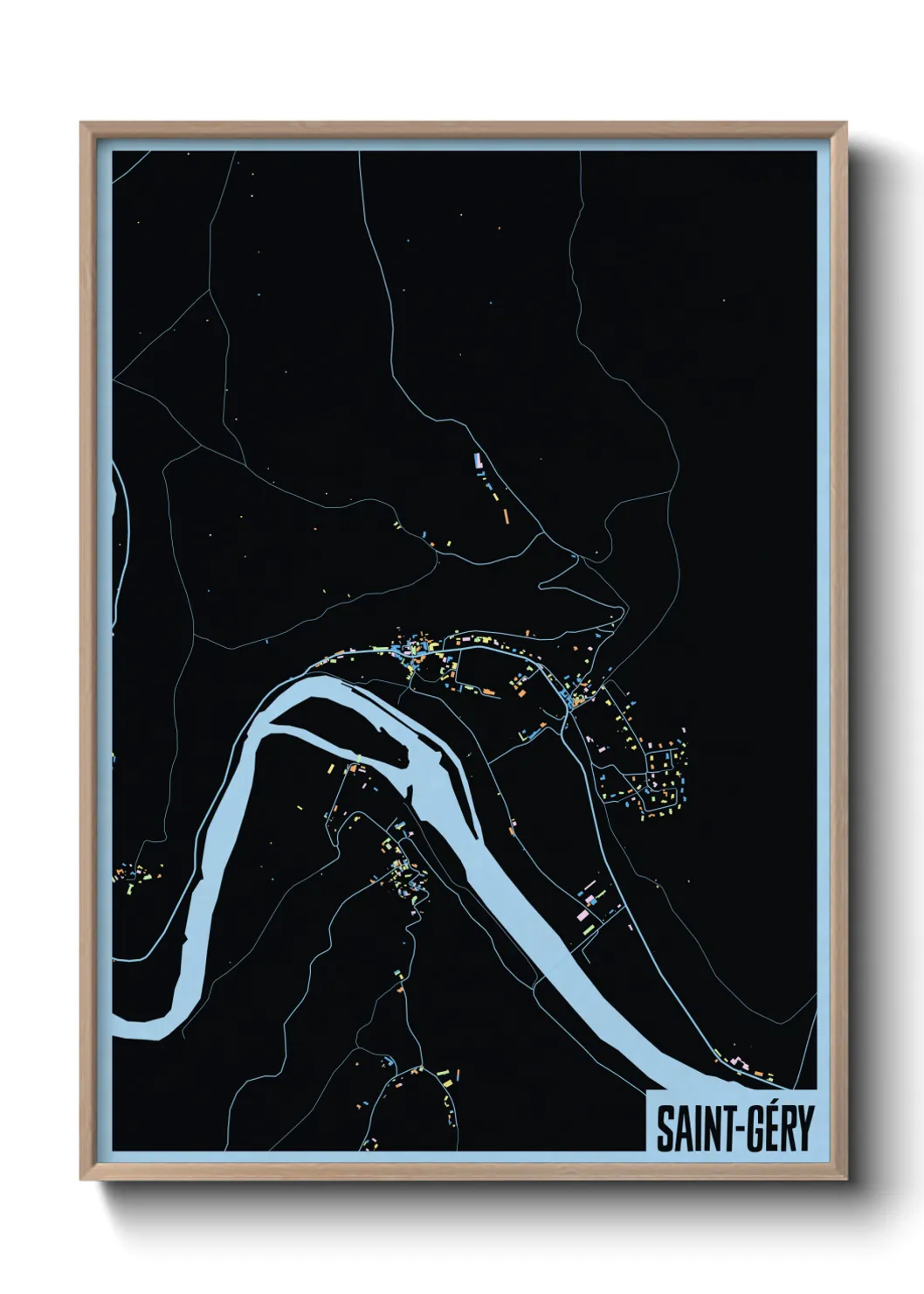 Une affiche de carte sur Saint-Géry