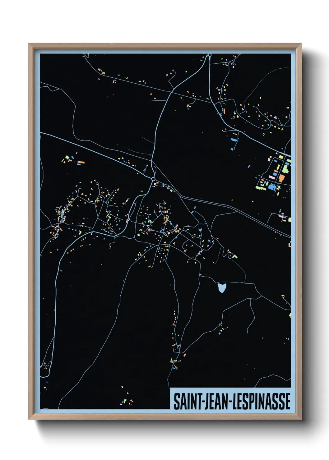 Une affiche de carte sur Saint-Jean-Lespinasse