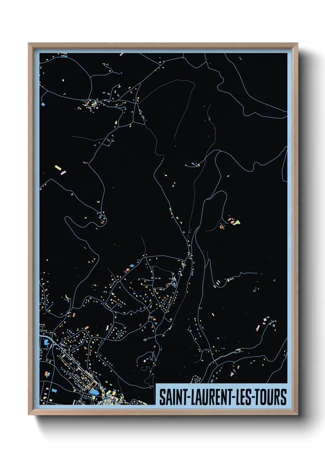 Une affiche de carte sur Saint-Laurent-les-Tours
