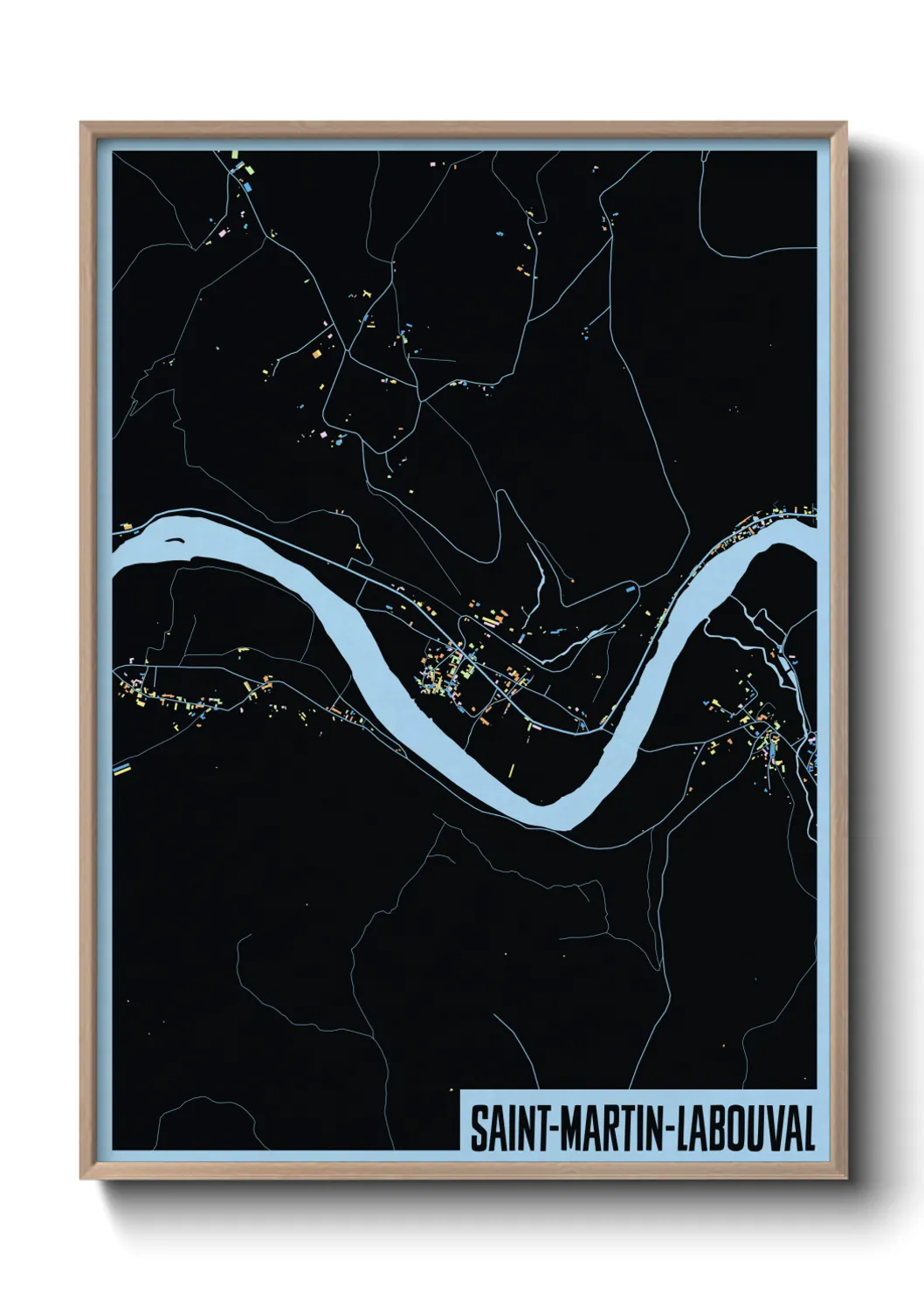 Une affiche de carte sur Saint-Martin-Labouval