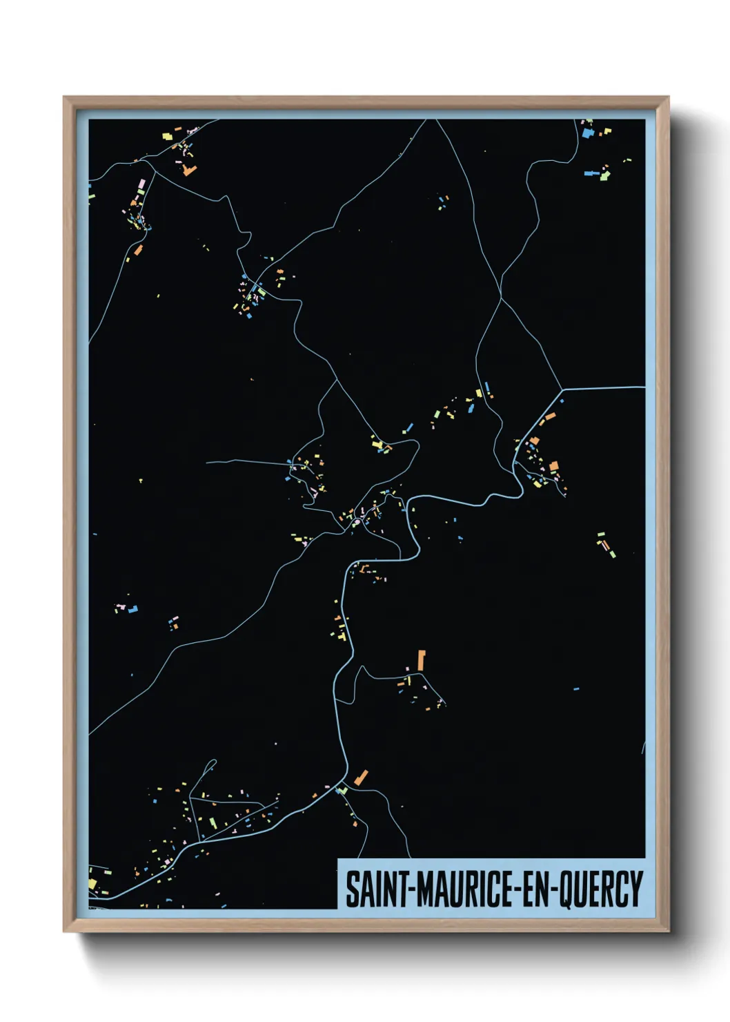 Une affiche de carte sur Saint-Maurice-en-Quercy