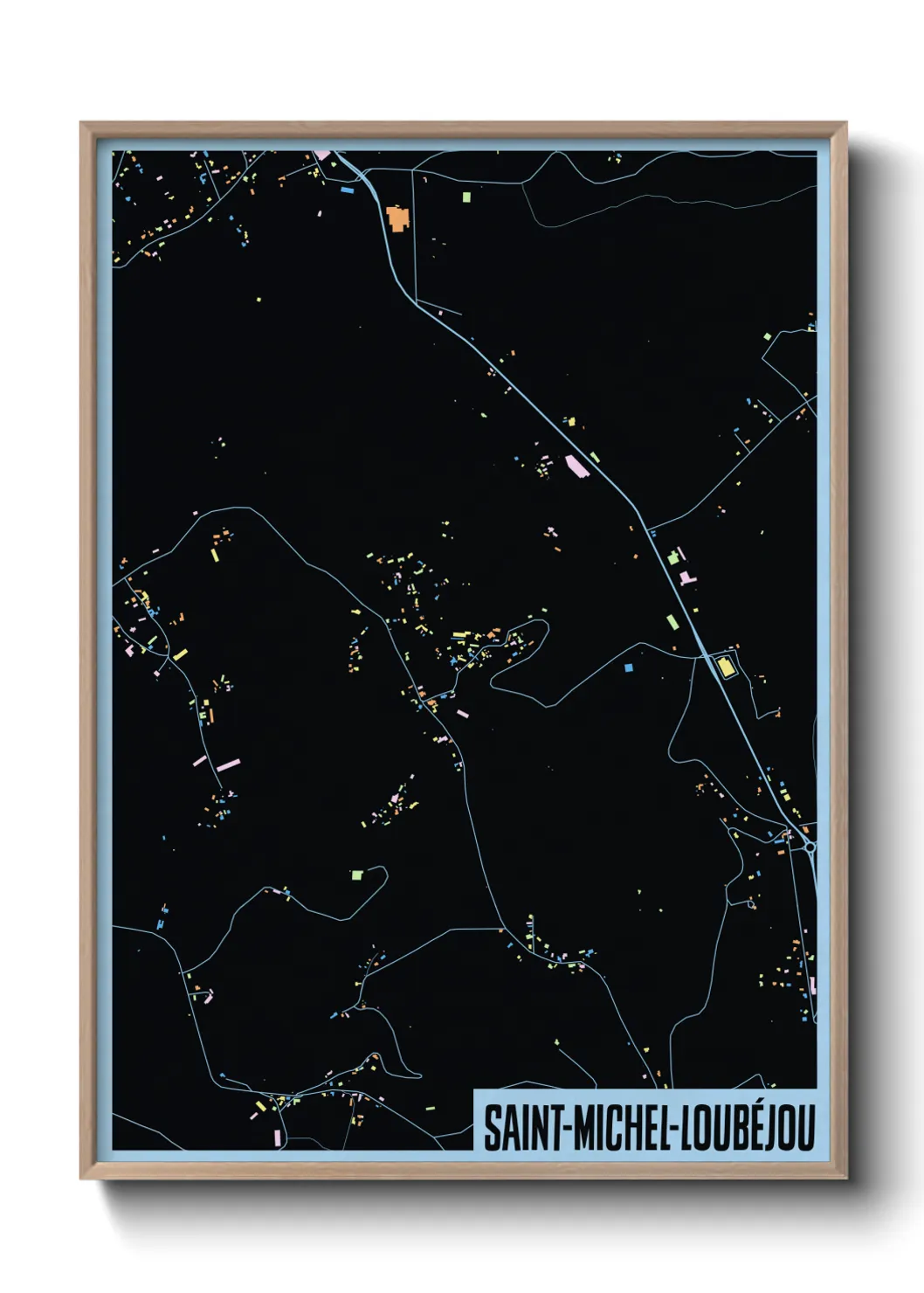 Une affiche de carte sur Saint-Michel-Loubéjou