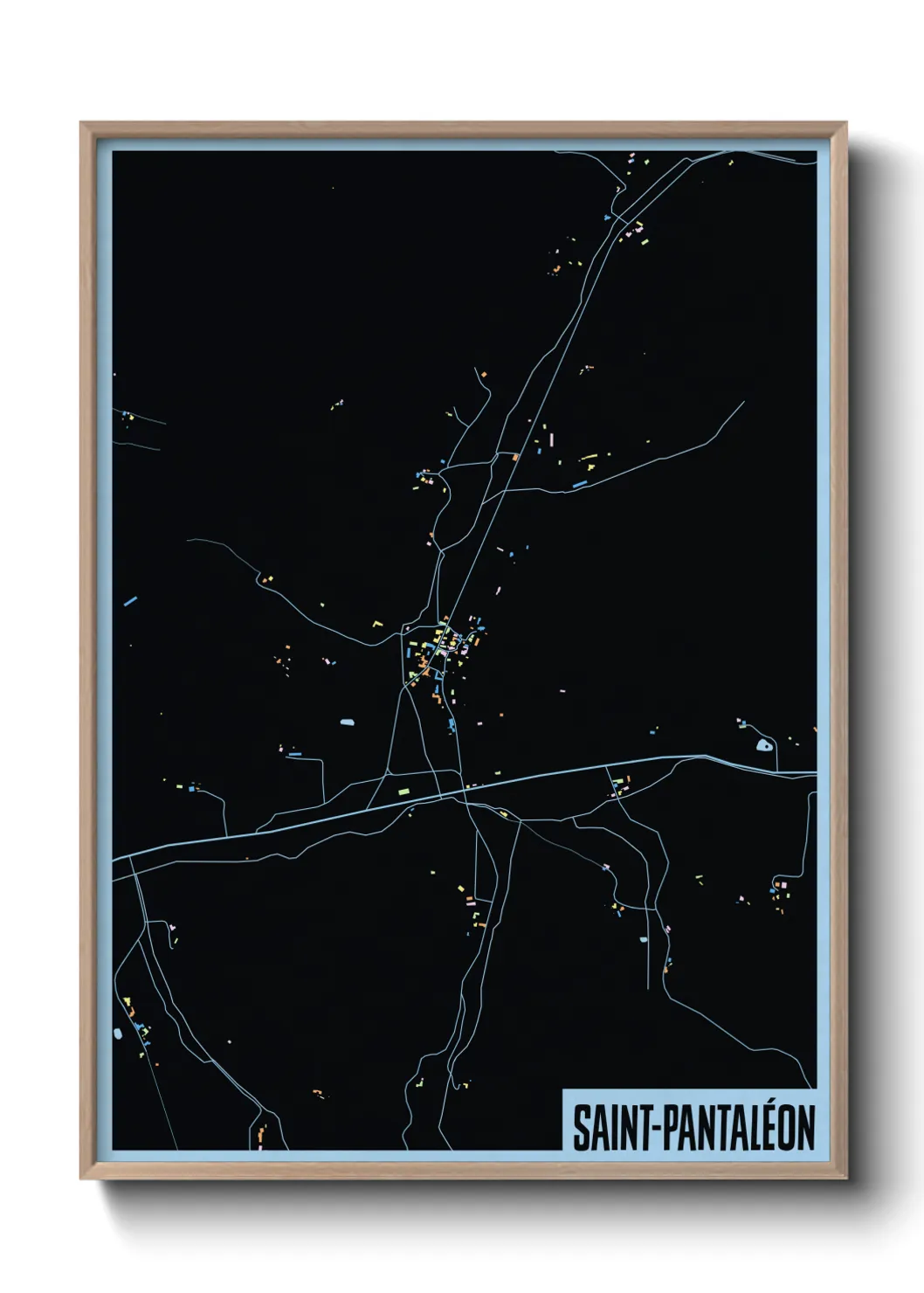 Une affiche de carte sur Saint-Pantaléon