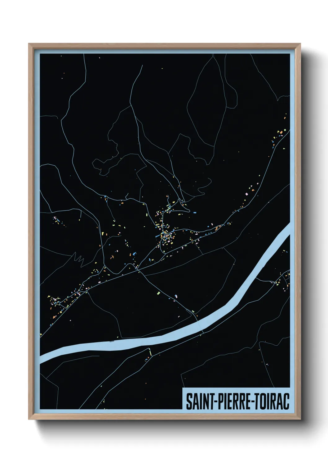 Une affiche de carte sur Saint-Pierre-Toirac