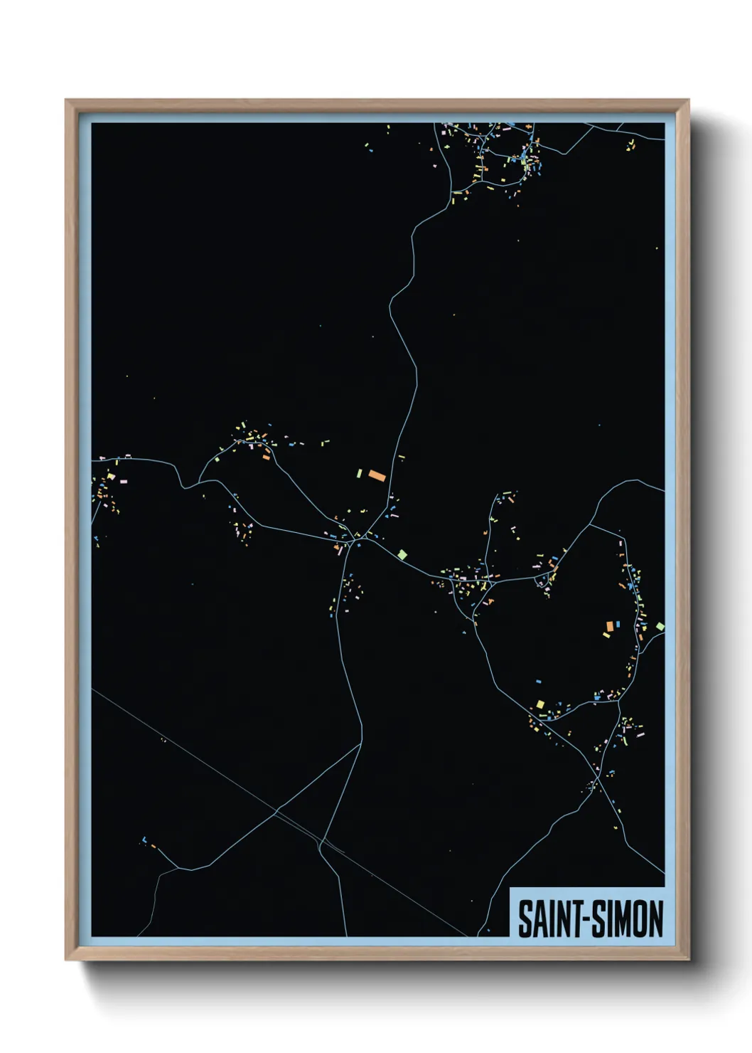 Une affiche de carte sur Saint-Simon