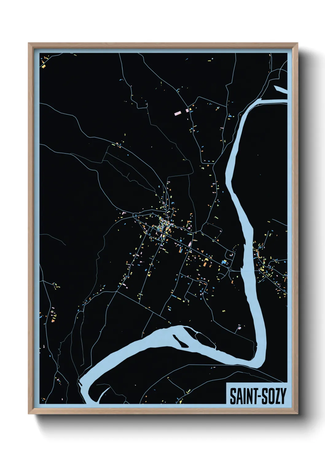 Une affiche de carte sur Saint-Sozy