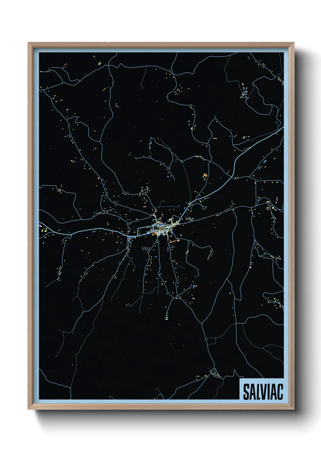 Une affiche de carte sur Salviac