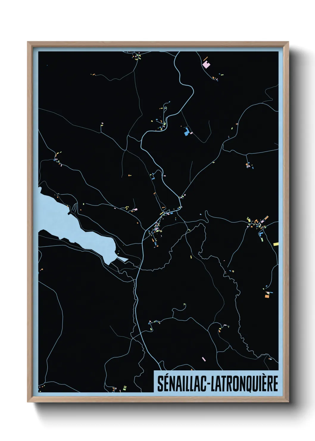 Une affiche de carte sur Sénaillac-Latronquière