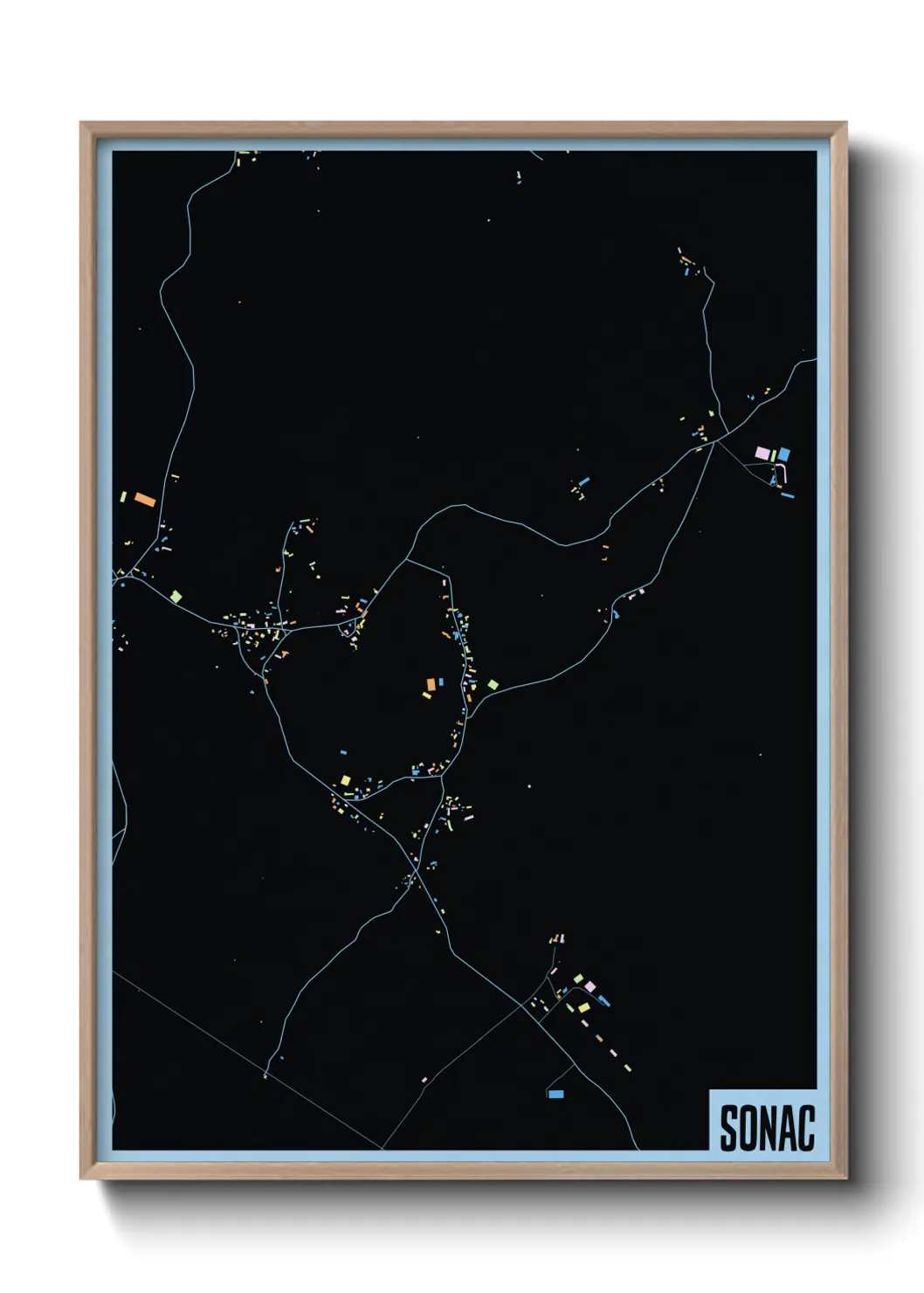 Une affiche de carte sur Sonac