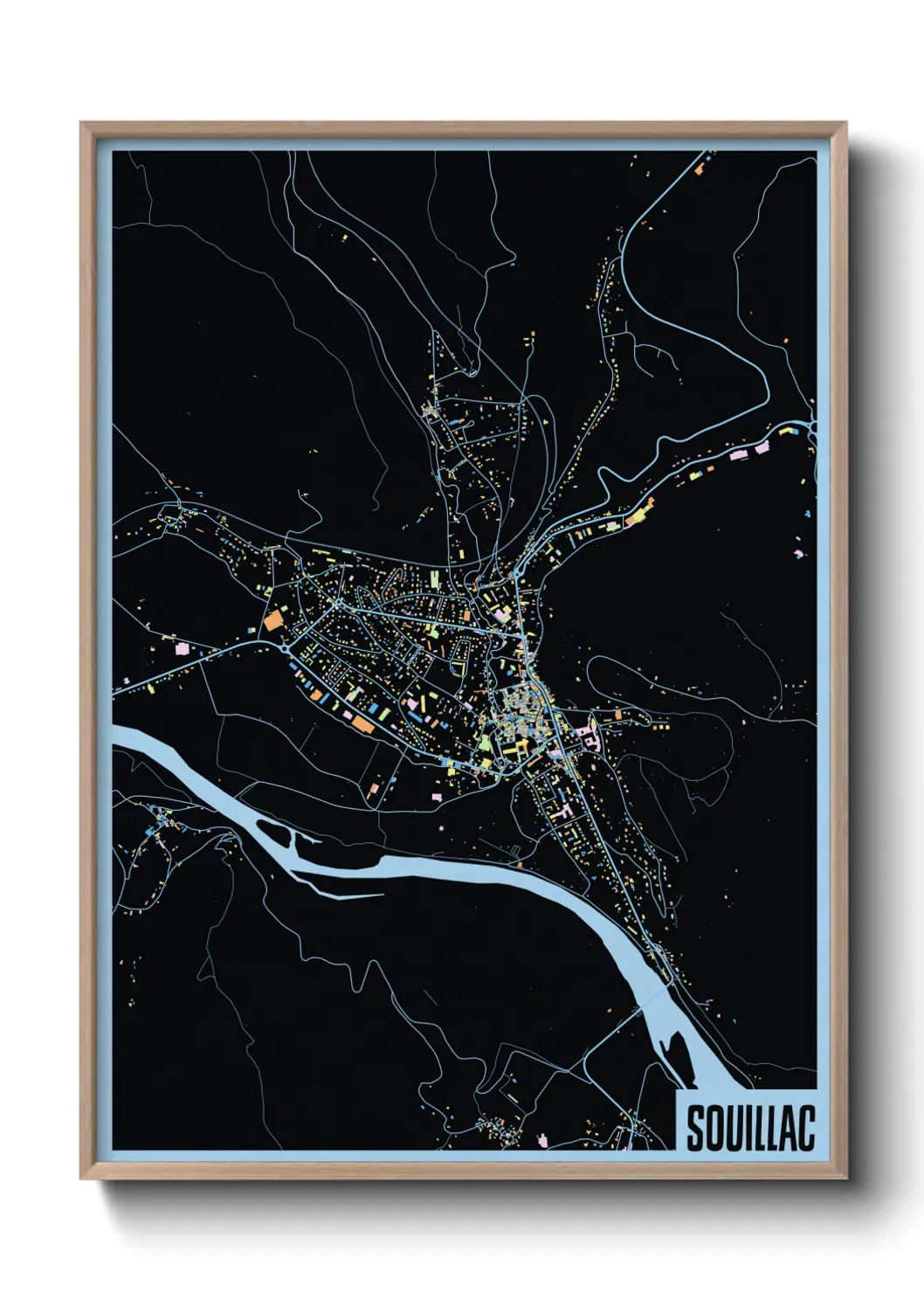 Une affiche de carte sur Souillac