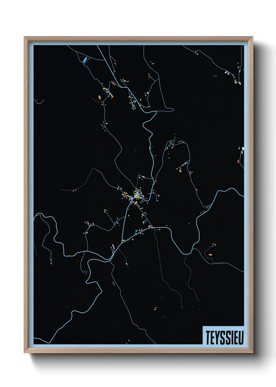 Une affiche de carte sur Teyssieu