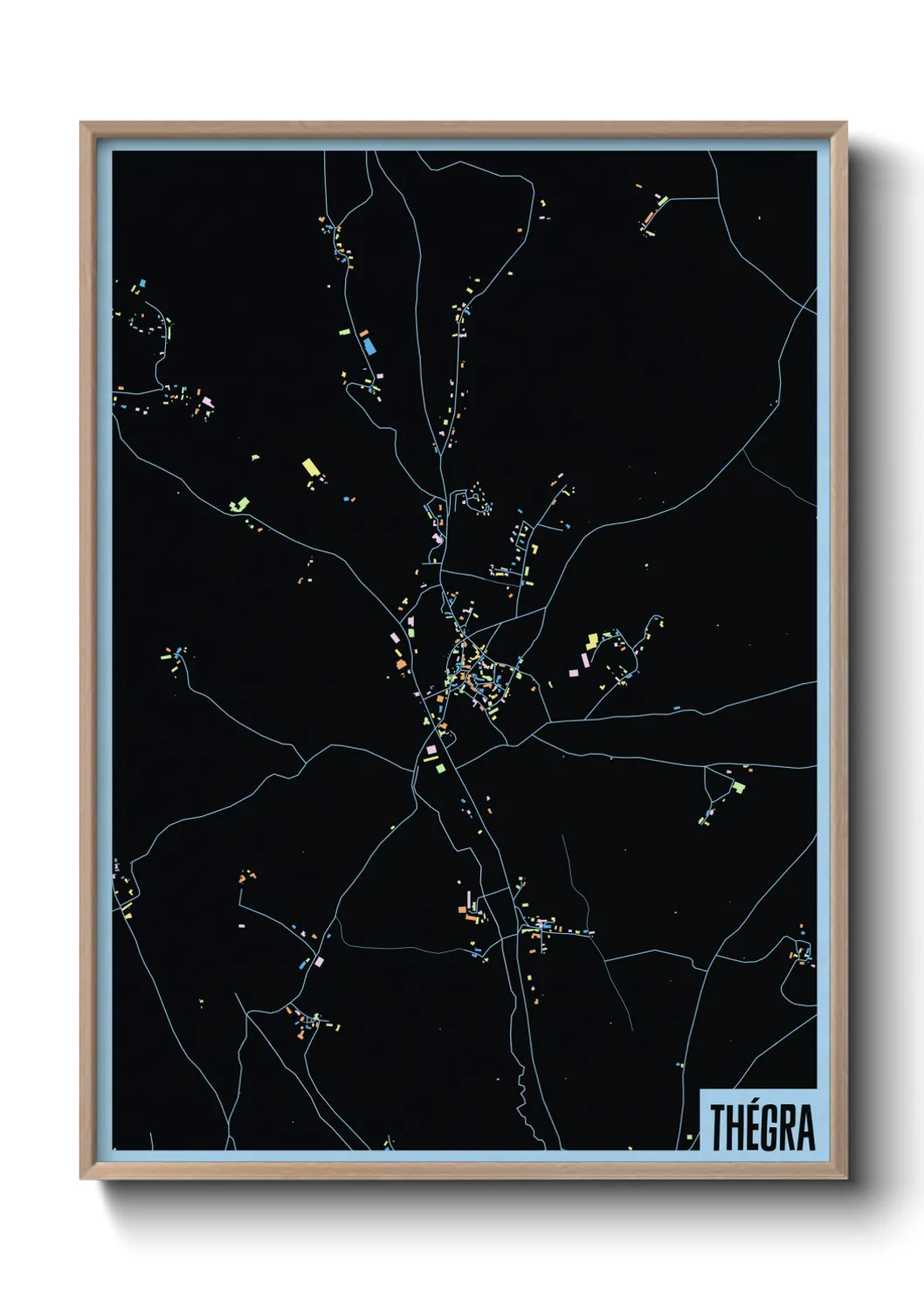 Une affiche de carte sur Thégra