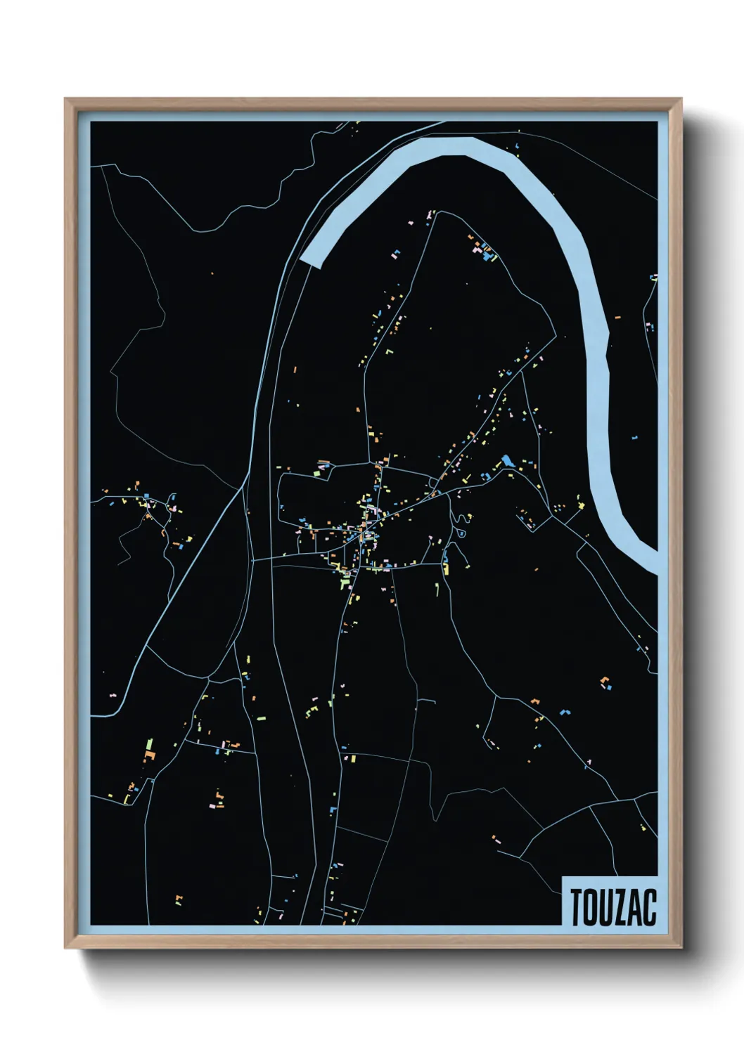 Une affiche de carte sur Touzac