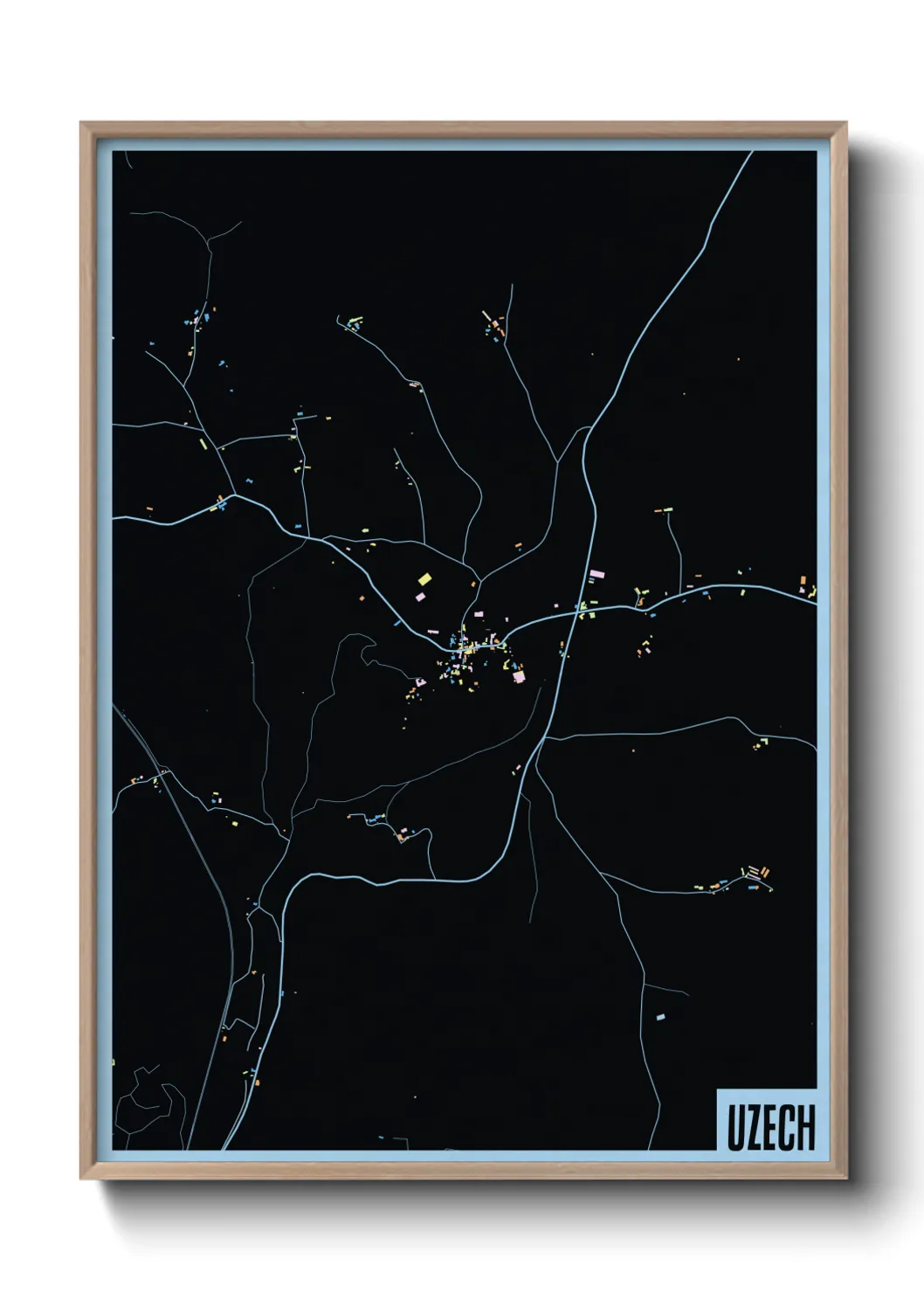 Une affiche de carte sur Uzech