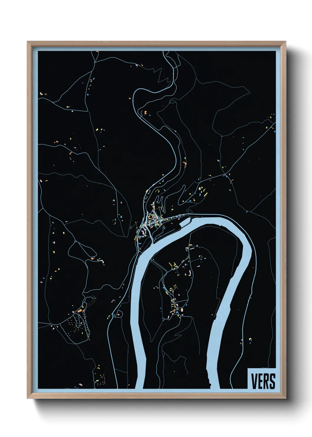 Une affiche de carte sur Vers