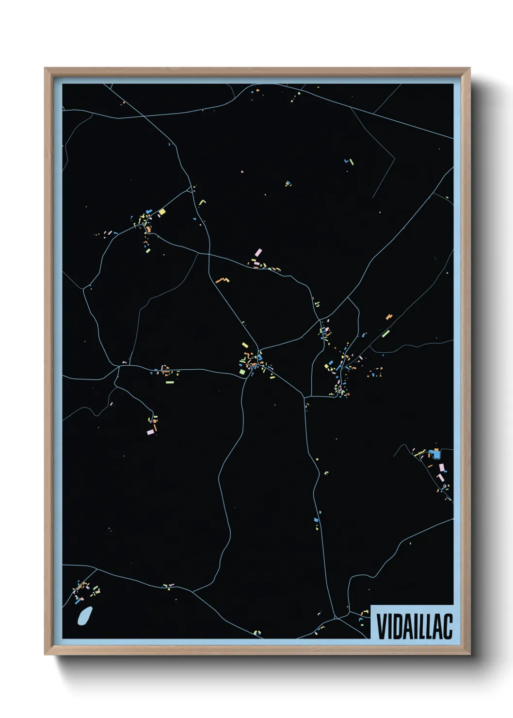 Une affiche de carte sur Vidaillac