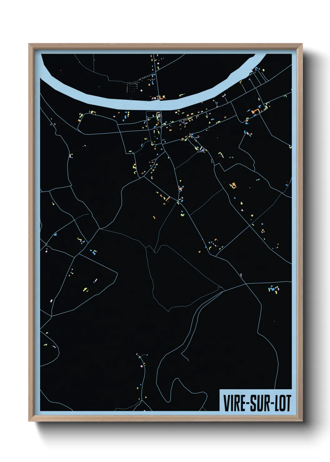 Une affiche de carte sur Vire-sur-Lot