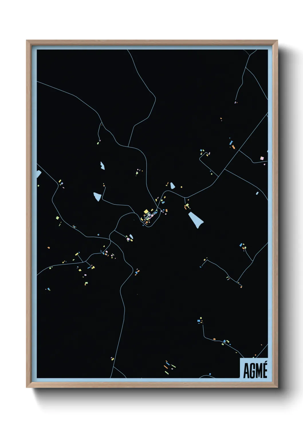 Une affiche de carte sur Agmé