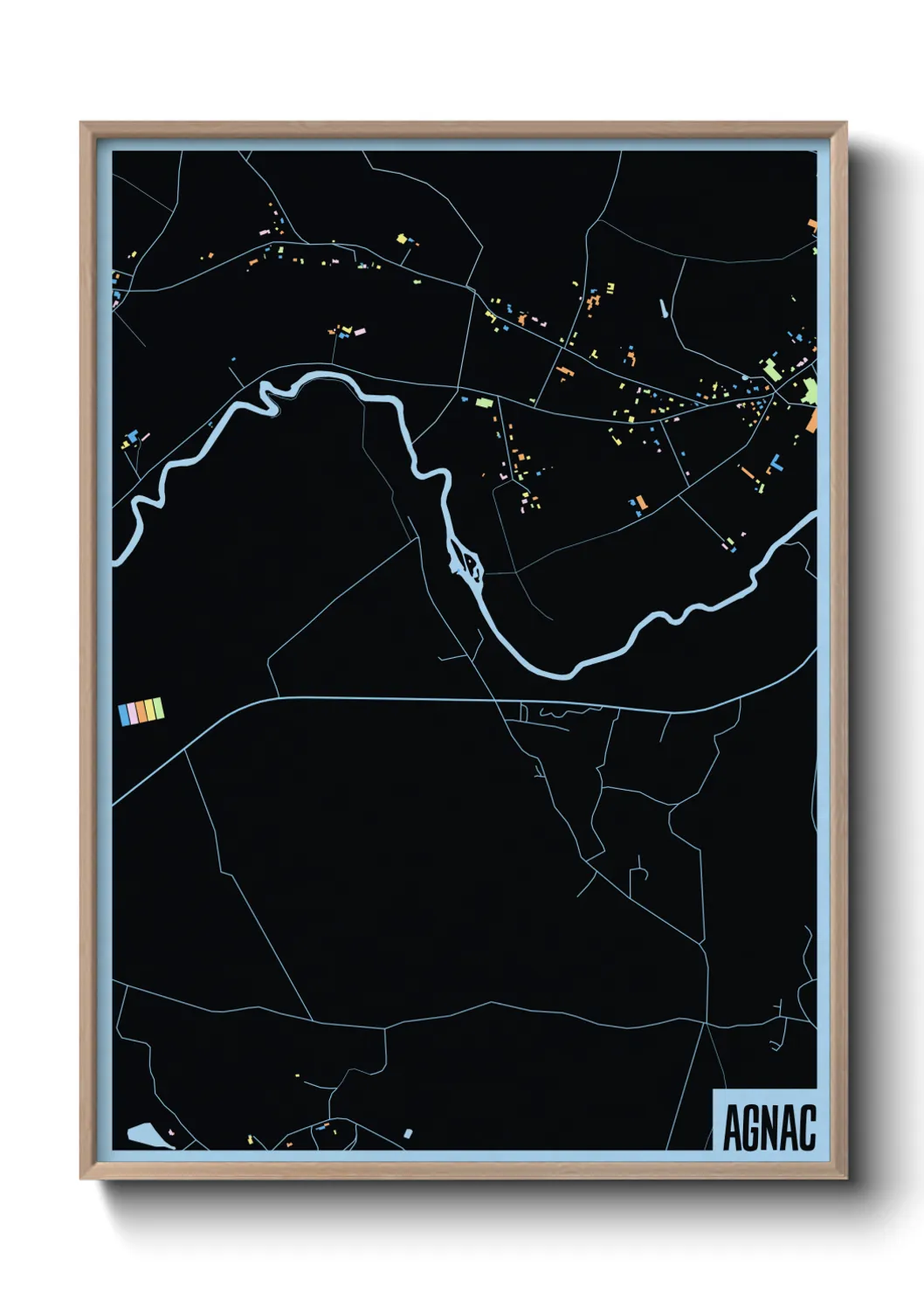 Une affiche de carte sur Agnac