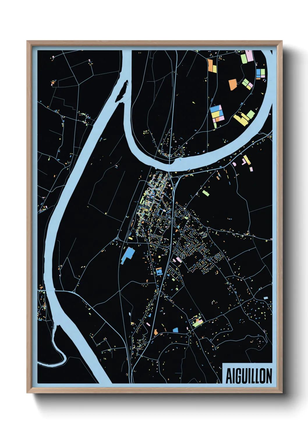 Une affiche de carte sur Aiguillon