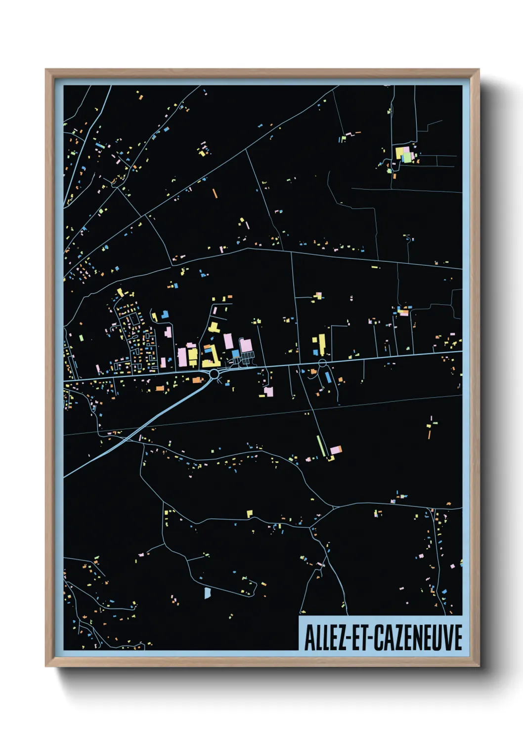 Une affiche de carte sur Allez-et-Cazeneuve