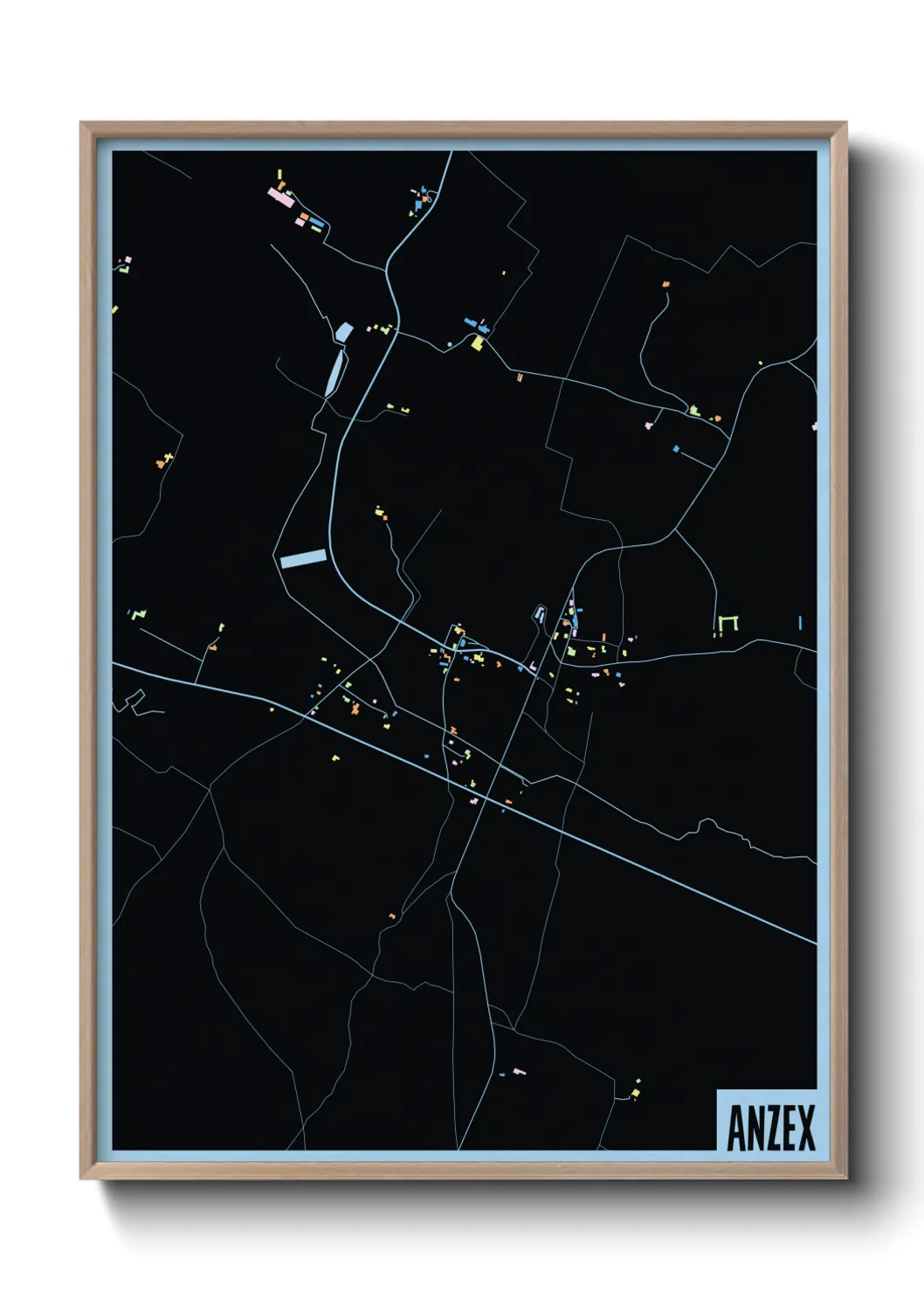 Une affiche de carte sur Anzex