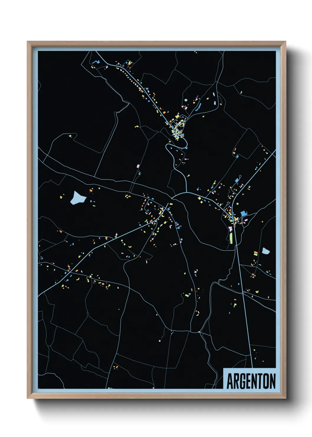 Une affiche de carte sur Argenton