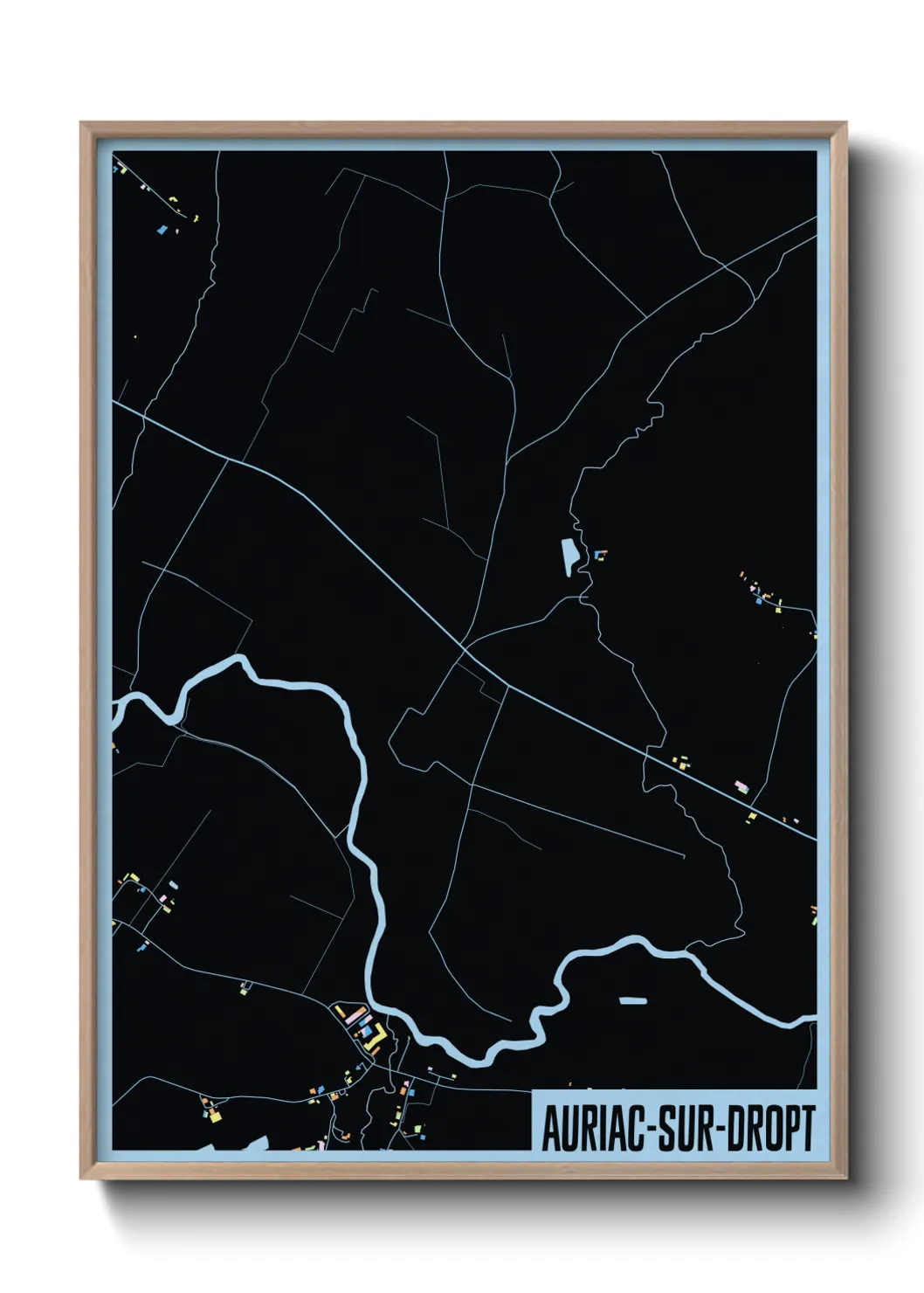 Un poster carteAuriac-sur-Dropt