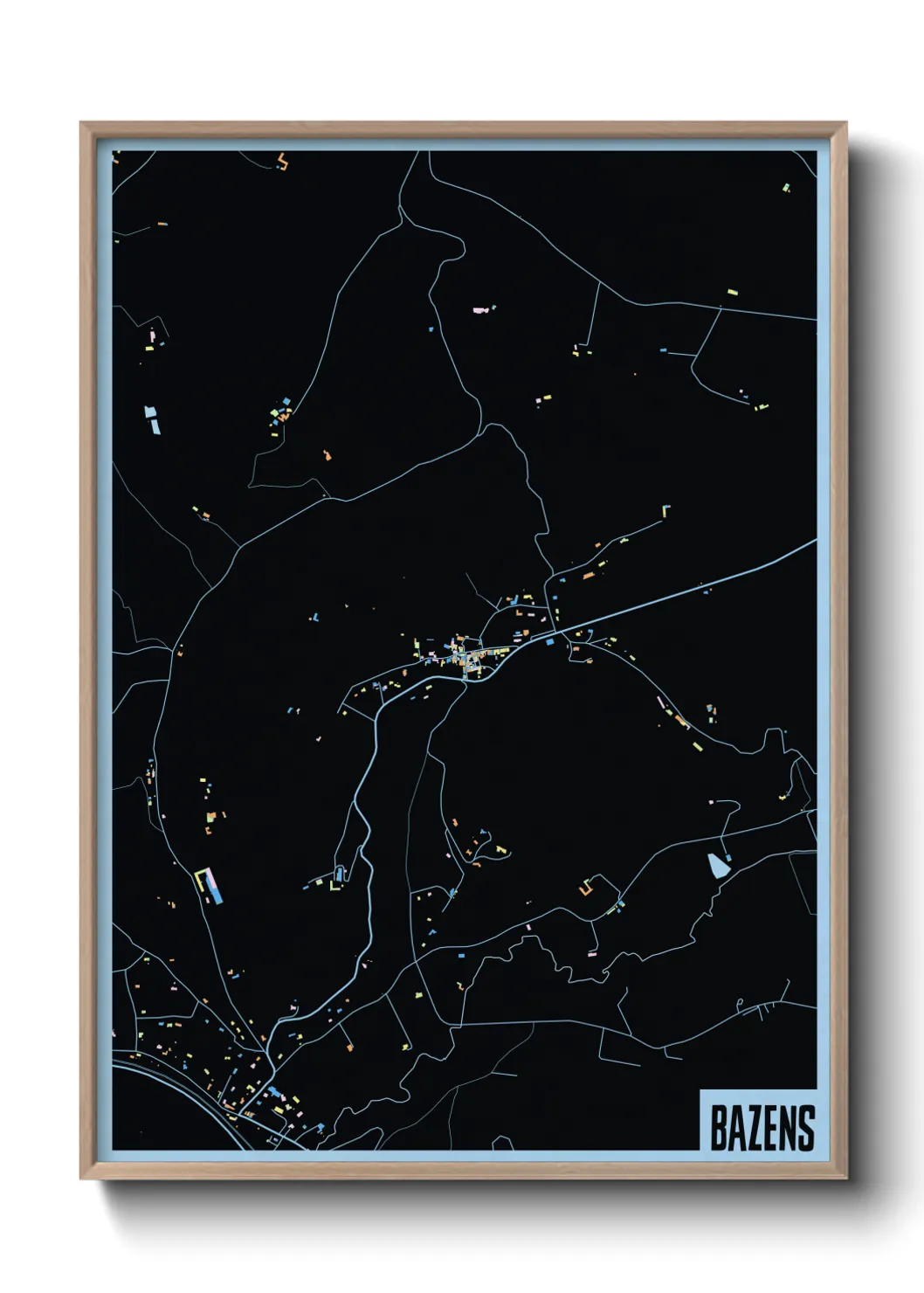 Une affiche de carte sur Bazens