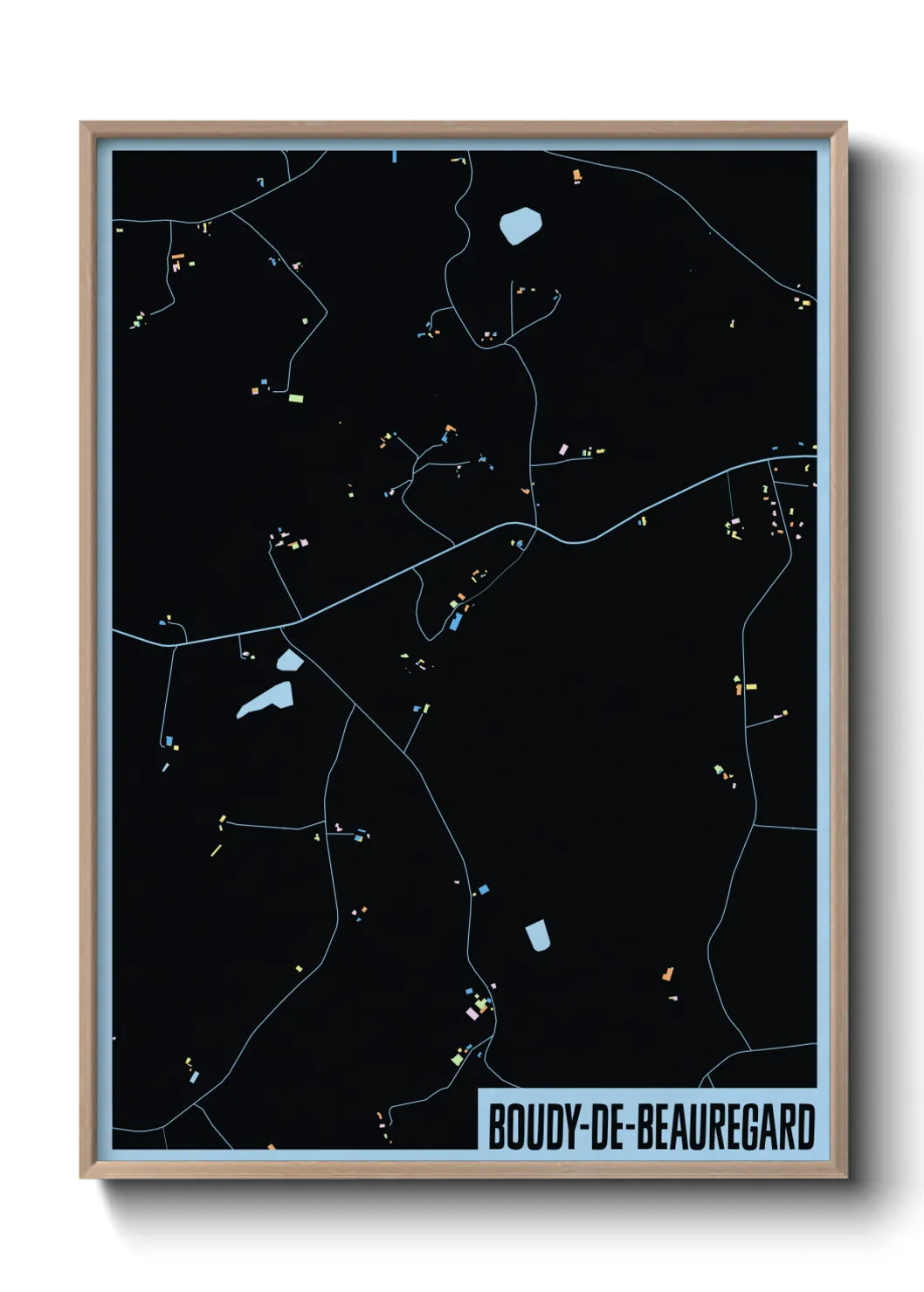 Une affiche de carte sur Boudy-de-Beauregard