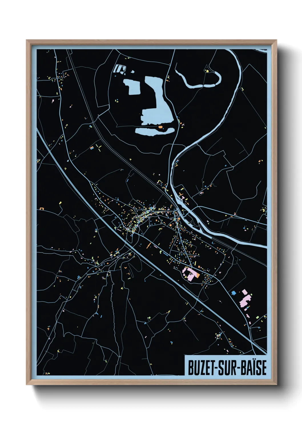 Une affiche de carte sur Buzet-sur-Baïse