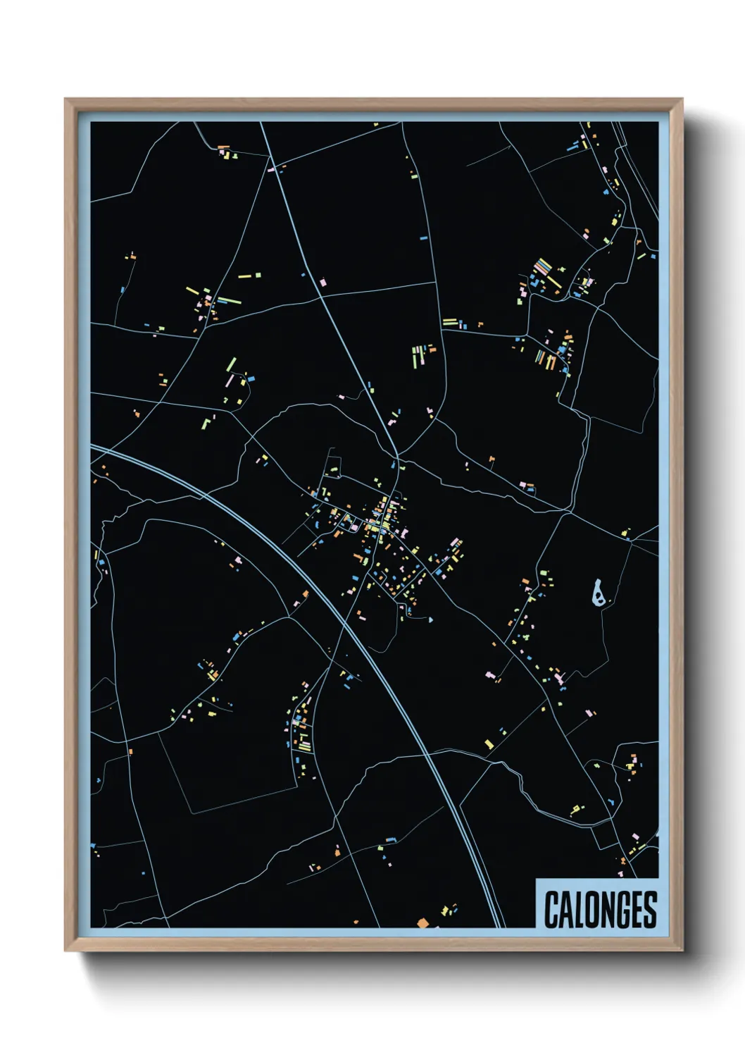 Une affiche de carte sur Calonges