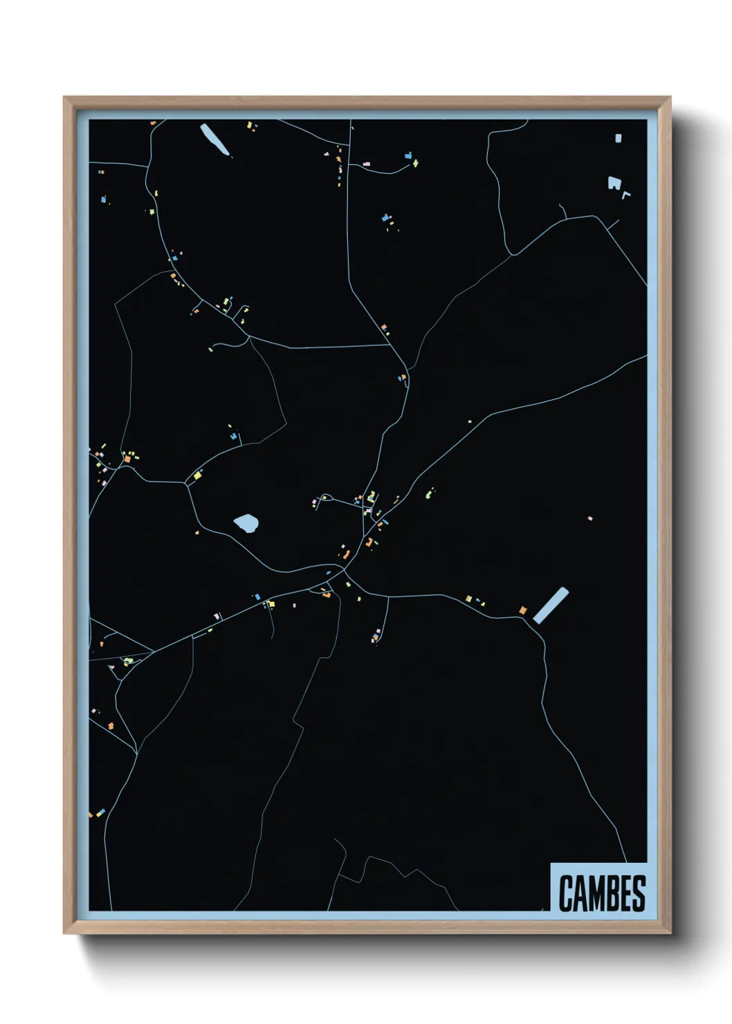 Une affiche de carte sur Cambes