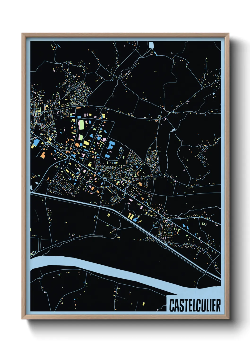 Une affiche de carte sur Castelculier