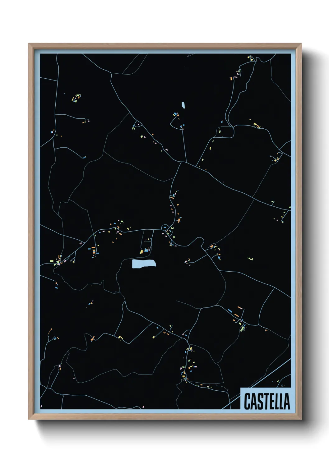 Une affiche de carte sur Castella