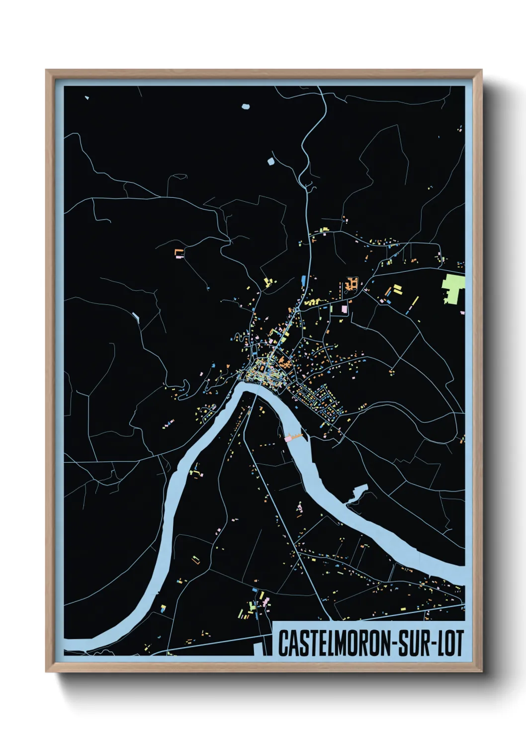 Une affiche de carte sur Castelmoron-sur-Lot