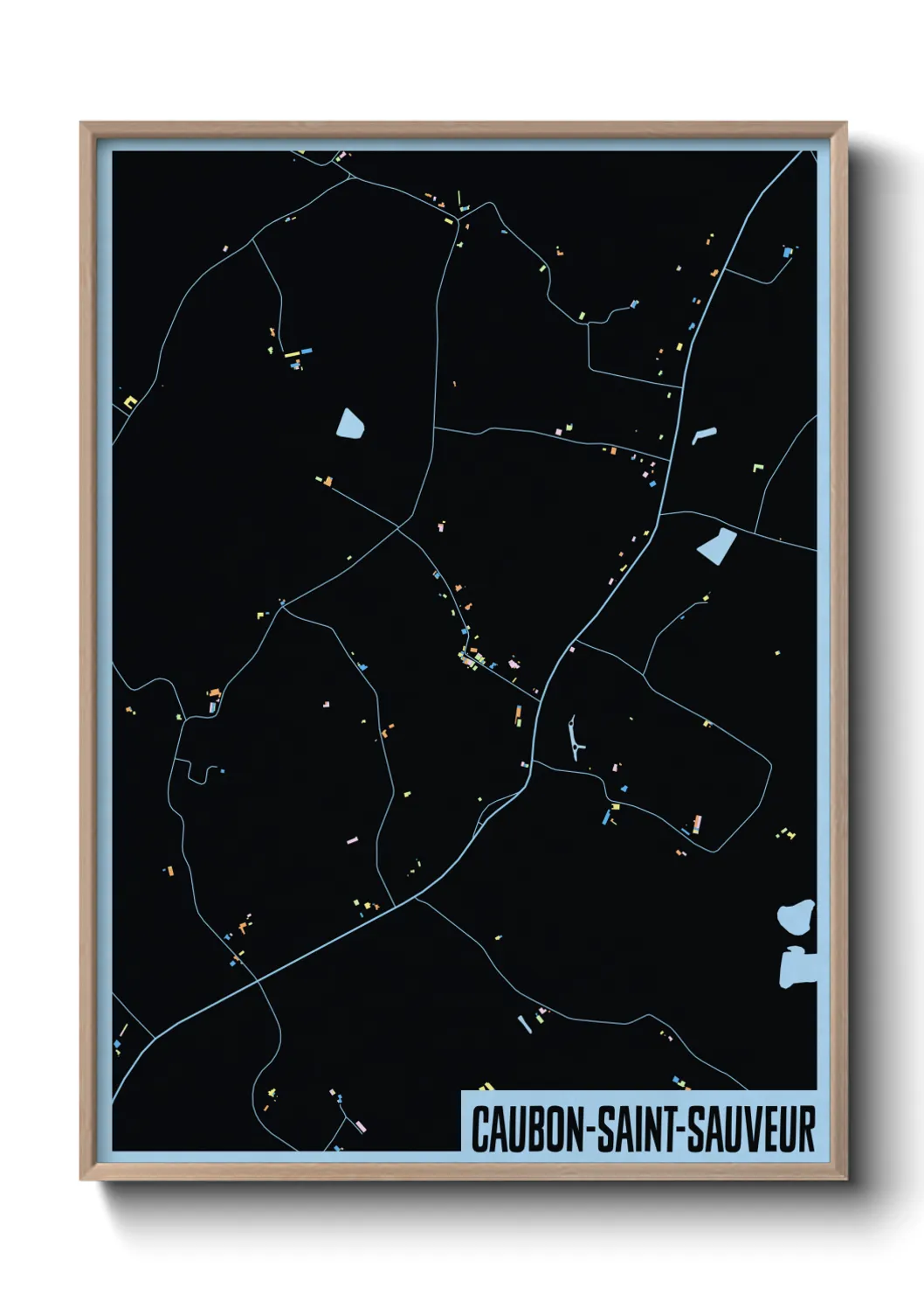 Une affiche de carte sur Caubon-Saint-Sauveur