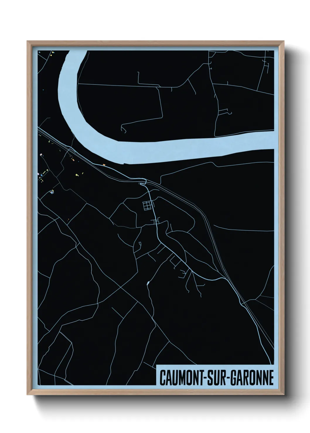 Une affiche de carte sur Caumont-sur-Garonne